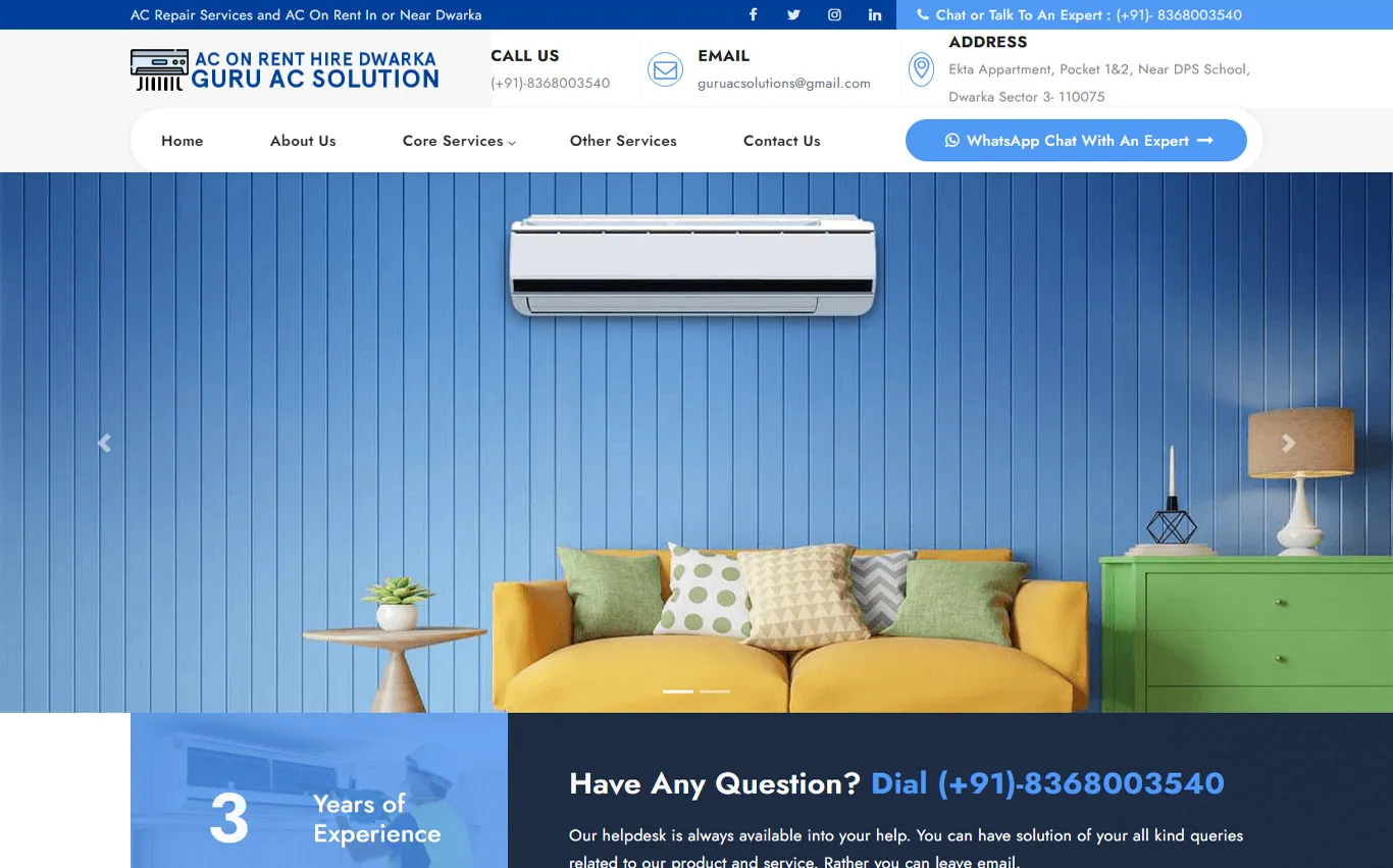 AC On Rent In Dwarka